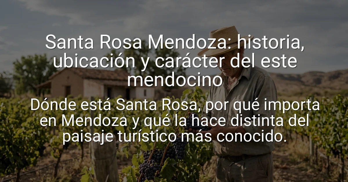 Santa Rosa Mendoza: historia, ubicación y carácter del este mendocino